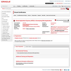 Certification Program: Oracle Technology and Applications Certification