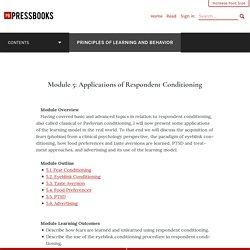 Module 5: Applications of Respondent Conditioning – Principles of Learning and Behavior