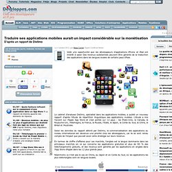 Traduire ses applications mobiles aurait un impact considérable sur la monétisation, d'après un rapport de Distimo