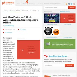 Art Manifestos and Their Applications in Contemporary Design - S