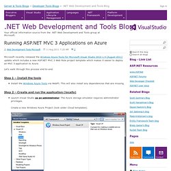 Running ASP.NET MVC 3 Applications on Azure - Web Development Tools @ Microsoft