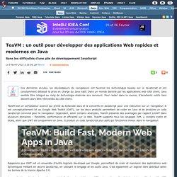 TeaVM : un outil pour développer des applications Web rapides et modernes en ...