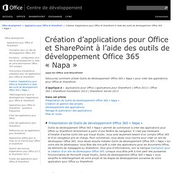 Création d’applications pour Office et SharePoint à l’aide des outils de développement Office 365 « Napa »