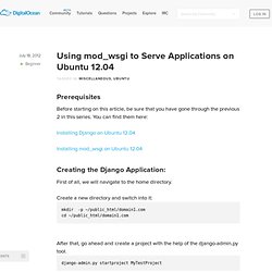 Using mod_wsgi to Serve Applications on Ubuntu 12.04