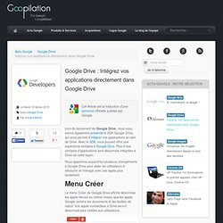 Google Drive : Intégrez vos applications directement dans Google Drive