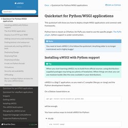 Quickstart for Python/WSGI applications — uWSGI 2.0 documentation