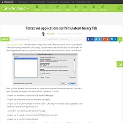 Testez vos applications sur l’émulateur Galaxy Tab « FrAndroid