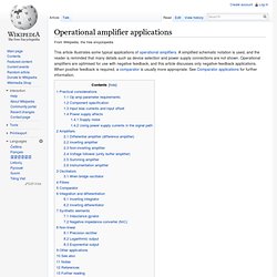 Operational amplifier applications