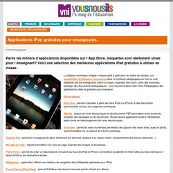 Applications iPad gratuites pour enseignants