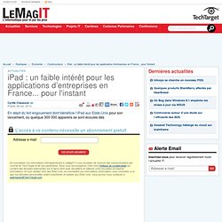 iPad : un faible intérêt pour les applications d’entreprises en France... pour l'instant