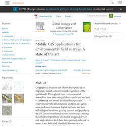 Global Ecology and Conservation Available online 11 May 2020, Mobile GIS applications for environmental field surveys: A state of the art