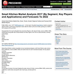 Smart Kitchen Market Analysis 2017 (By Segment, Key Players and Applications) and Forecasts To 2022