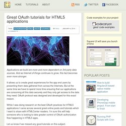 Great OAuth tutorials for HTML5 applications - HtmlCenter Blog