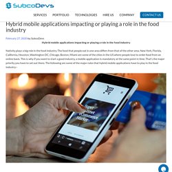 Hybrid mobile applications impacting or playing a role in the food industry