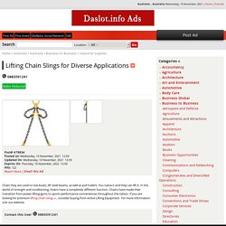 Lifting Chain Slings for Diverse Applications