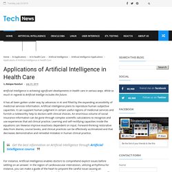 Applications of Artificial Intelligence in Health Care - Multi Tech News