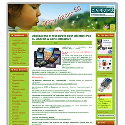 Applications et ressources pour tablettes IPad ou Androïd & Carte interactive
