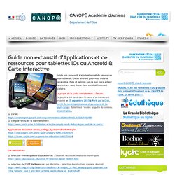 Applications et ressources pour tablettes IPad ou Android & Carte interactive