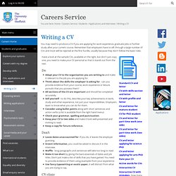 Writing a CV - Making Applications - Students - Careers Service