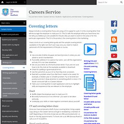Covering Letters - Making Applications - Students - Careers Service
