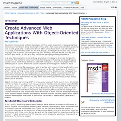 Advanced Web Applications With Object-Oriented JavaScript