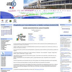 50 applications pour le journaliste/reporter sur tablettes numériques (Androïd et IOS)