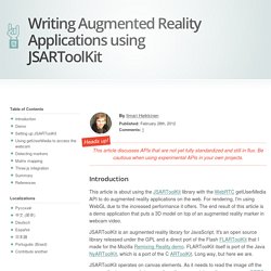 Writing Augmented Reality Applications using JSARToolKit