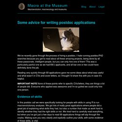Some advice for writing postdoc applications – Macro at the Museum – Macroevolution, macroecology and museums.
