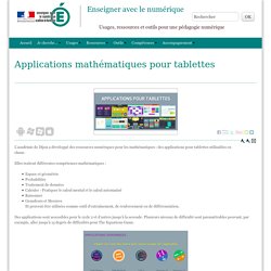 Applications mathématiques pour tablettes - Enseigner avec le numérique