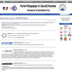 Applications en ligne : MATHÉMATIQUES - Ressources et informations TICE