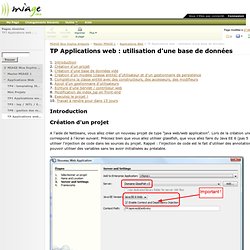 TP Applications web : utilisation d'une base de données