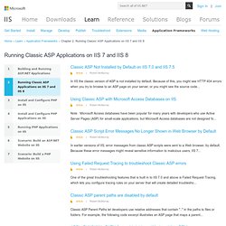 Running Classic ASP Applications on IIS 7.0 and IIS 7.5 : Hosting Applications on IIS 7