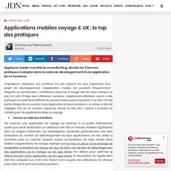 Applications mobiles voyage & UX : le top des pratiques