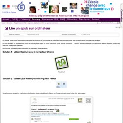 Logiciels - Applications - Lire un epub sur ordinateur