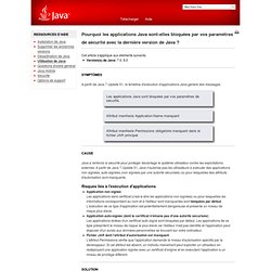 Pourquoi les applications Java sont-elles bloquées par vos paramètres de sécurité ?