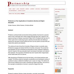 Partnership: the Canadian Journal of Library and Information Practice and Research