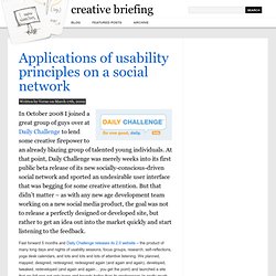 Applications of usability principles on a social network