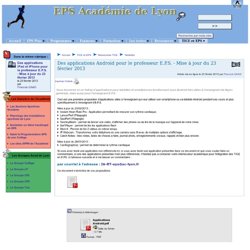 Des applications Android pour le professeur E.P.S. - Mise à jour du 23 février 2013 - [EPS Académie de Lyon]
