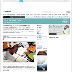 Job seeking in the United States: applications advice for academics