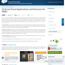 10 Great Cloud Applications and Services for SMEs