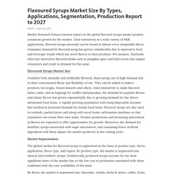 Flavoured Syrups Market Size By Types, Applications, Segmentation, Production Report to 2027 – Telegraph