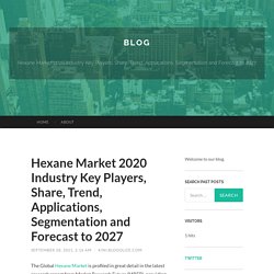 Hexane Market 2020 Industry Key Players, Share, Trend, Applications, Segmentation and Forecast to 2027