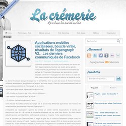 Applications mobiles socialisées, boucle virale, résultats de l’opengraph V2…Les derniers communiqués de Facebook