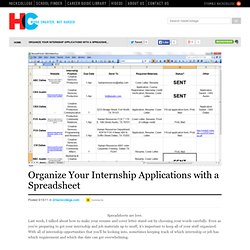 Organize Your Internship Applications with a Spreadsheet - HackCollege - Student-Powered Lifehacking