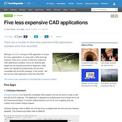 Five less expensive CAD applications
