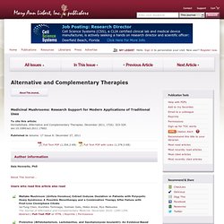 Mary Ann Liebert, Inc. - Alternative and Complementary Therapies - 17(6):323