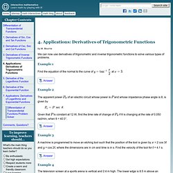 4. Applications: Derivatives of Trigonometric Functions