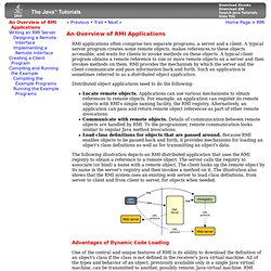 An Overview of RMI Applications (The Java™ Tutorials > RMI)