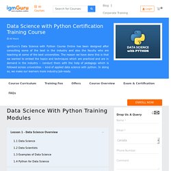 Applied Data Science with Python Certification Training Course -IgmGuru