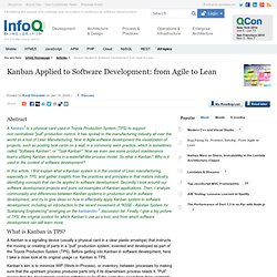 Kanban Applied to Software Development: from Agile to Lean